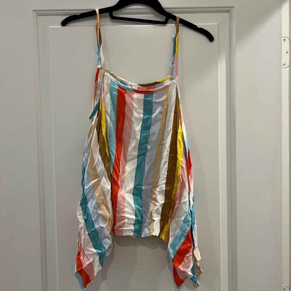 Xhilaration Red and Blue Asymmetrical Sleeveless Camisole